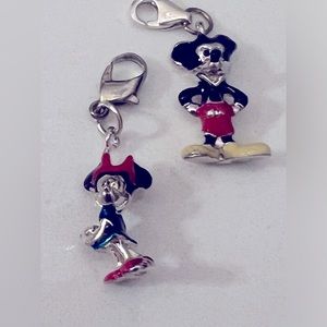 Vtg Thomas Sabo 9.25 Silver & enamel Minnie & Mickey mouse Charms (collectables)